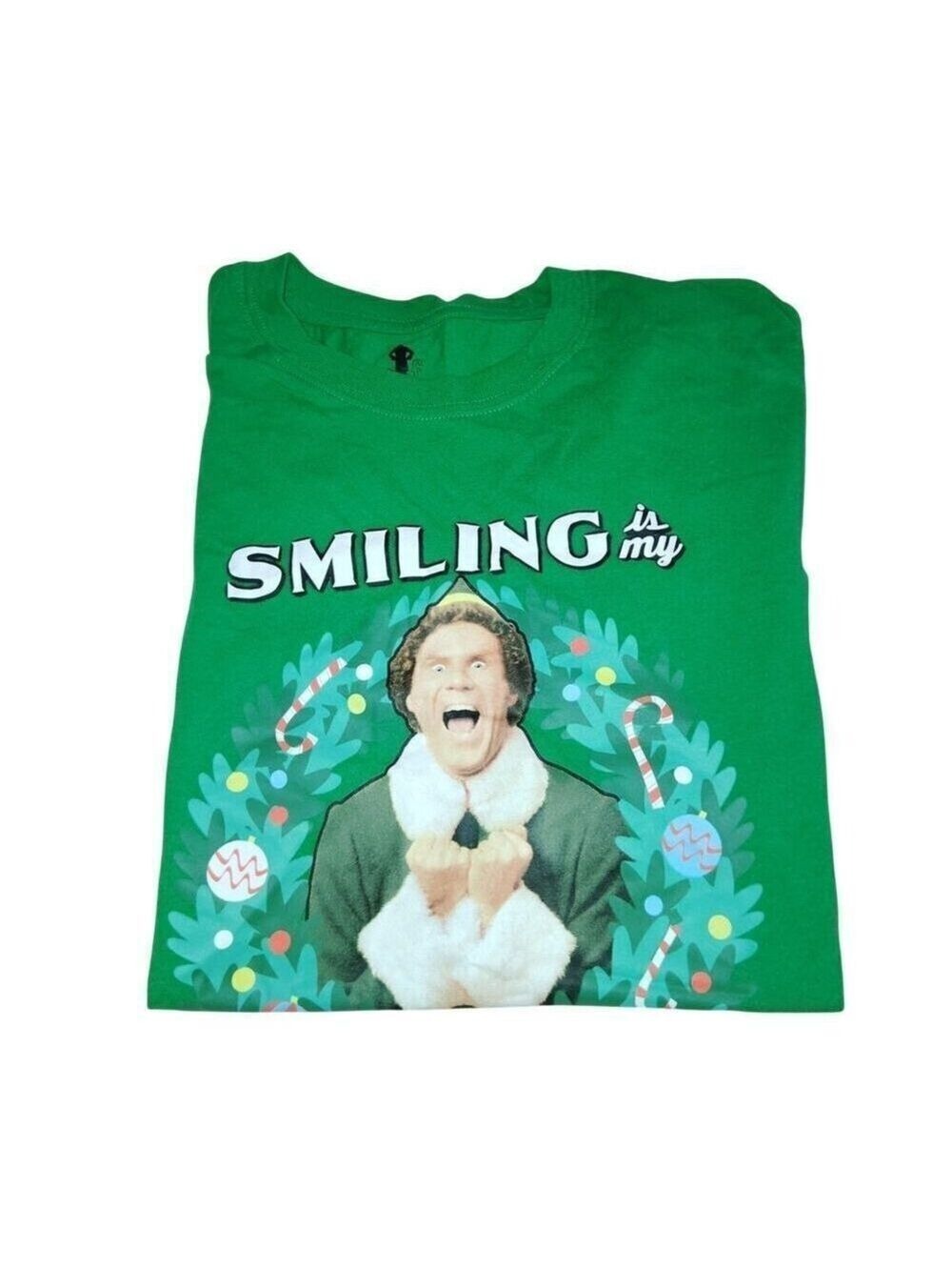 Buddy the Elf Smiling is my Favorite Green Christmas Tshirt XL Unisex - Picture 2 of 5